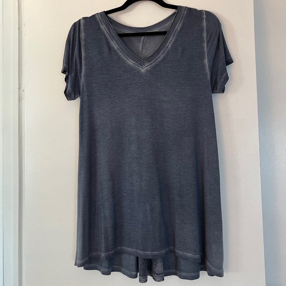 Ladies Tunic Length T-Shirt in Denim Blue